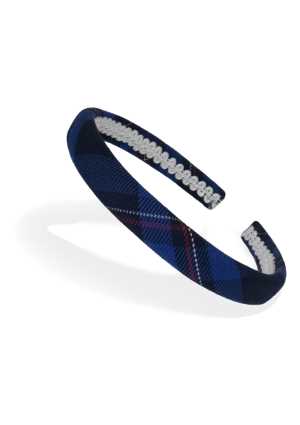 School Headband Royal/Navy/Red/White Check Thin